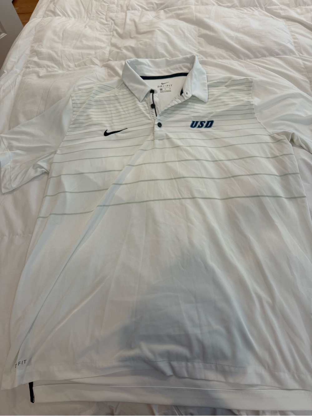 Nike White Dri-FIT USD Polo with Navy Accents